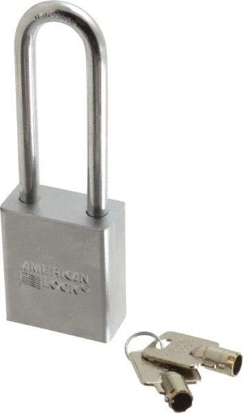 American Lock - 3/4" Shackle Clearance, Keyed Alike Tubular Padlock - 5/16" Shackle Diam, Steel - Apex Tool & Supply
