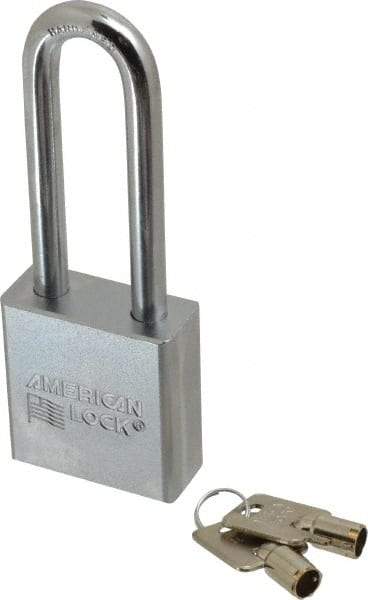 American Lock - 3/4" Shackle Clearance, Keyed Alike Tubular Padlock - 3/8" Shackle Diam, Steel - Apex Tool & Supply
