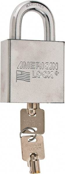 American Lock - 3/4" Shackle Clearance, Keyed Alike Tubular Padlock - 7/16" Shackle Diam, Steel - Apex Tool & Supply