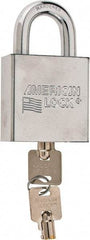 American Lock - 3/4" Shackle Clearance, Keyed Alike Tubular Padlock - 7/16" Shackle Diam, Steel - Apex Tool & Supply