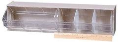 Quantum Storage - 23-5/8" Wide x 5-15/16" High x 5-1/4" Deep, Small Parts Tip Out Stacking Bin Organizer - Polystyrene Frame, 2 Compartments, 11" Wide x 5-1/4" High Bin - Apex Tool & Supply