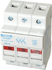 Ferraz Shawmut - 3 Pole, 600 VAC/VDC, 30 Amp, DIN Rail Mount Fuse Holder - Compatible with CC Class, 2.07 Inch Wide Fuse - Apex Tool & Supply