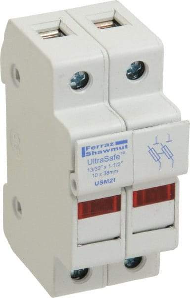 Ferraz Shawmut - 2 Pole, 1000 VDC and 800 VAC, 30 Amp, DIN Rail Mount Fuse Holder - Compatible with CC Class, 1-1/2 Inch Long x 1.38 Inch Wide and 13/32 Inch Diameter Fuse - Apex Tool & Supply