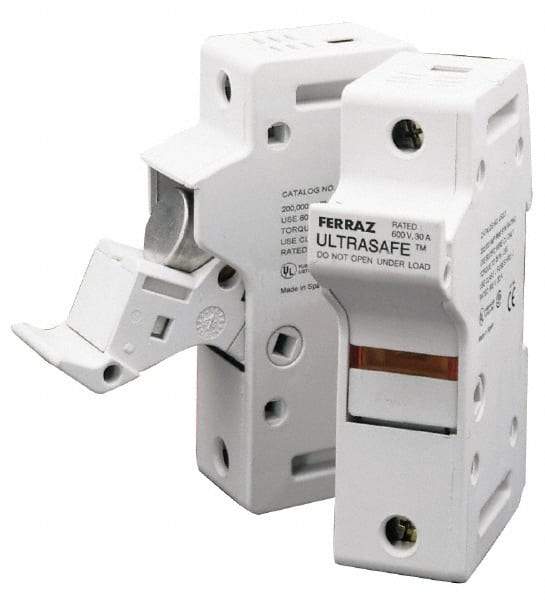 Ferraz Shawmut - 1 Pole, 600 VAC/VDC, 60 Amp, DIN Rail Mount Fuse Holder - Compatible with J Class, 58mm Long x 3.84 Inch Wide and 22mm Diameter Fuse - Apex Tool & Supply