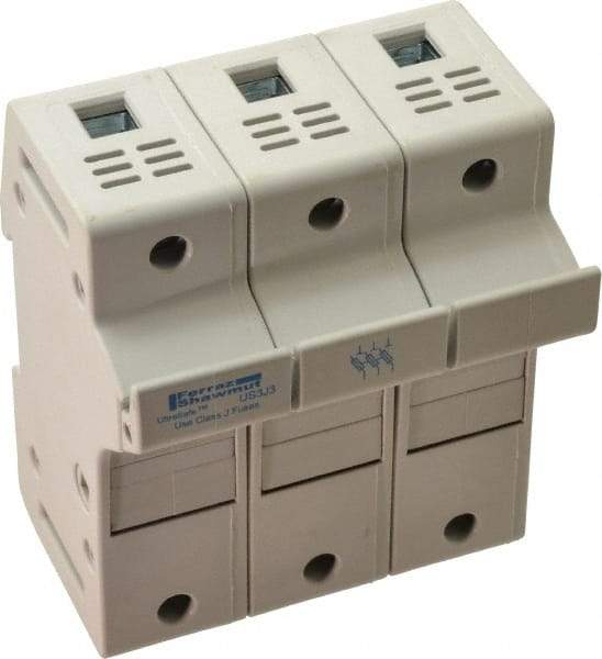 Ferraz Shawmut - 3 Pole, 600 VAC/VDC, 30 Amp, DIN Rail Mount Fuse Holder - Compatible with J Class, 58mm Long x 3.84 Inch Wide and 22mm Diameter Fuse - Apex Tool & Supply