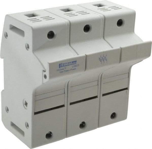 Ferraz Shawmut - 3 Pole, 600 VAC/VDC, 60 Amp, DIN Rail Mount Fuse Holder - Compatible with J Class, 58mm Long x 3.84 Inch Wide and 22mm Diameter Fuse - Apex Tool & Supply