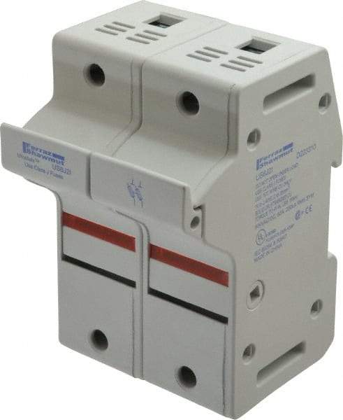 Ferraz Shawmut - 2 Pole, 600 VAC/VDC, 60 Amp, DIN Rail Mount Fuse Holder - Compatible with J Class, 58mm Long x 2.56 Inch Wide and 22mm Diameter Fuse - Apex Tool & Supply
