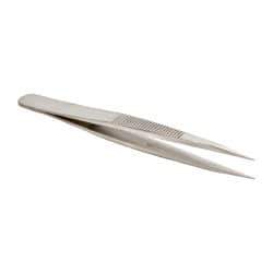 Value Collection - 4-3/8" OAL AC-SA Precision Tweezers - Heavy Tip with Serrated Shank - Apex Tool & Supply