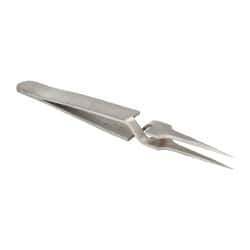 Value Collection - 4-11/32" OAL N4 Reverse Action Tweezers - Long Fine Point - Apex Tool & Supply