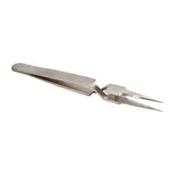 Value Collection - 4-11/32" OAL N5 Reverse Action Tweezers - Long & Very Fine Point - Apex Tool & Supply
