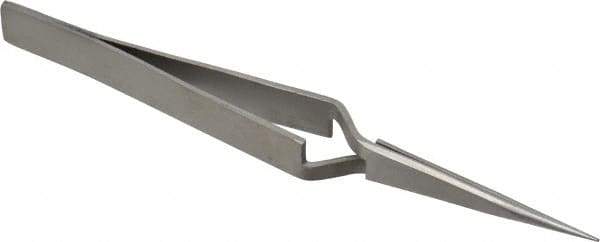 Value Collection - 4-7/8" OAL NAA Reverse Action Tweezers - Long & Strong Point - Apex Tool & Supply