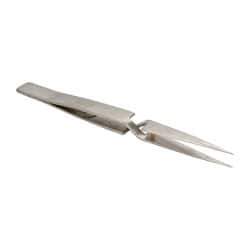Value Collection - 4-7/8" OAL NAA Reverse Action Tweezers - Long & Strong Point - Apex Tool & Supply