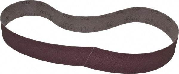 3M - 2" Wide x 48" OAL, 60 Grit, Aluminum Oxide Abrasive Belt - Aluminum Oxide, Medium, Coated, X Weighted Cloth Backing, Series 241D - Apex Tool & Supply