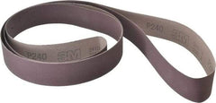 3M - 2" Wide x 132" OAL, 240 Grit, Aluminum Oxide Abrasive Belt - Aluminum Oxide, Very Fine, Coated, X Weighted Cloth Backing, Series 341D - Apex Tool & Supply