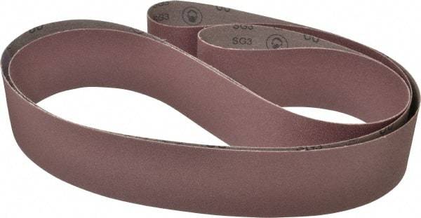 3M - 3" Wide x 132" OAL, 80 Grit, Aluminum Oxide Abrasive Belt - Aluminum Oxide, Medium, Coated, X Weighted Cloth Backing, Series 341D - Apex Tool & Supply