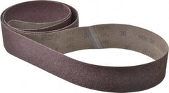 3M - 3" Wide x 132" OAL, 36 Grit, Aluminum Oxide Abrasive Belt - Aluminum Oxide, Very Coarse, Coated, X Weighted Cloth Backing, Series 341D - Apex Tool & Supply