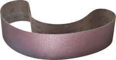 3M - 4" Wide x 54" OAL, 50 Grit, Aluminum Oxide Abrasive Belt - Aluminum Oxide, Coarse, Coated, X Weighted Cloth Backing, Series 341D - Apex Tool & Supply