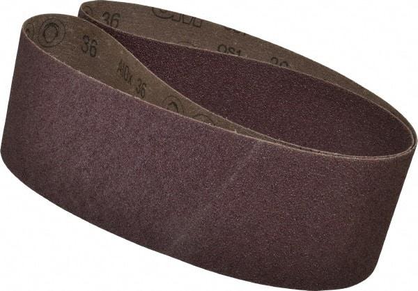 3M - 4" Wide x 60" OAL, 36 Grit, Aluminum Oxide Abrasive Belt - Aluminum Oxide, Very Coarse, Coated, X Weighted Cloth Backing, Series 341D - Apex Tool & Supply