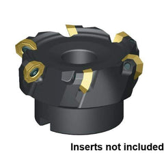 Kennametal - 7 Inserts, 63mm Cut Diam, 22mm Arbor Diam, 3.5mm Max Depth of Cut, Indexable Square-Shoulder Face Mill - 45° Lead Angle, 43mm High, OFPT06L5AFENGB Insert Compatibility, Through Coolant, Series KSOM - Apex Tool & Supply