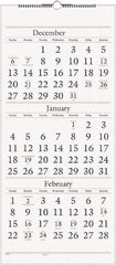 AT-A-GLANCE - 7 Sheet, 12 x 27", Wall Calendar - White - Apex Tool & Supply