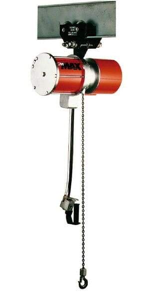 CM - 1 Ton Load Limit, 10' Max Height Hook Mount Air Hoist - 70 SCFM at 90 PSI, 16-3/4" Min Headroom, Pendant Control - Apex Tool & Supply