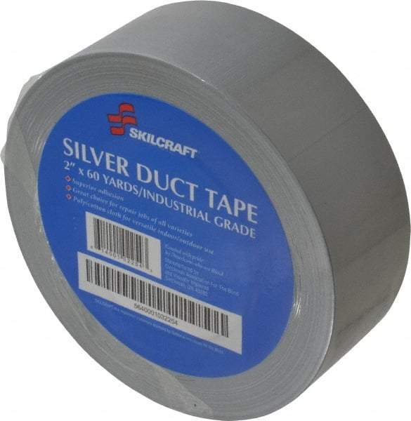 Ability One - 2" x 60 Yds Gray Duct Tape - 9 mil, Rubber Adhesive, Polyethylene Cloth Backing, Series 5640 - Apex Tool & Supply