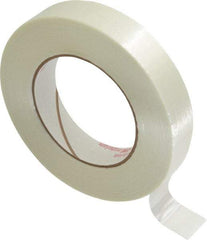Ability One - 1" x 60 Yd Clear Rubber Adhesive Packaging Tape - Glass Filament Backing, 12 mil Thick, Series 7510-00 - Apex Tool & Supply