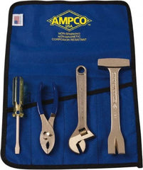 Ampco - 4 Piece Nonsparking Tool Set - Comes in Roll Up Pouch - Apex Tool & Supply