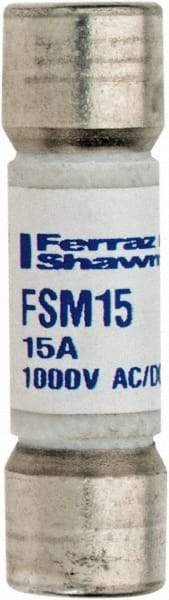 Ferraz Shawmut - 1,000 VAC/VDC, 15 Amp, Fast-Acting Multimeter Fuse - 38mm OAL, 20 at AC/DC kA Rating, 10.3mm Diam - Apex Tool & Supply