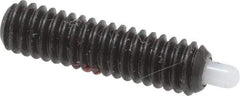 Gibraltar - 8-32, 5/8" Thread Length, 3/32" Plunger Projection, Steel Threaded Spring Plunger - 0.07" Max Plunger Diam, 5/8" Plunger Length, 0.7 Lb Init End Force, 2.3 Lb Final End Force, 1/16" Hex - Apex Tool & Supply