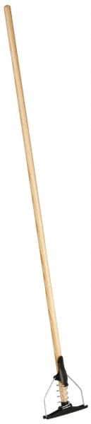 PRO-SOURCE - 54" Wood Spring Clamp Jaw Mop Handle - Metal Connector, Use with Wet Mops - Apex Tool & Supply