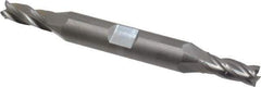 OSG - 1/4", 5/8" LOC, 3/8" Shank Diam, 3-3/8" OAL, 4 Flute, Solid Carbide Square End Mill - Double End, Uncoated, Spiral Flute, 30° Helix, Centercutting, Right Hand Cut, Right Hand Flute, Series 444 - Apex Tool & Supply