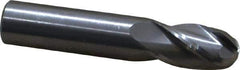 OSG - 3/8" Diam, 5/8" LOC, 4 Flute Solid Carbide Ball End Mill - Uncoated, Single End, 2" OAL, 3/8" Shank Diam, Spiral Flute - Apex Tool & Supply