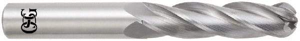 OSG - 1" Diam, 2-1/4" LOC, 4 Flute Solid Carbide Ball End Mill - TiAlN Finish, Single End, 5" OAL, 1" Shank Diam, Spiral Flute - Apex Tool & Supply