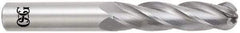 OSG - 1" Diam, 2-1/4" LOC, 4 Flute Solid Carbide Ball End Mill - TiAlN Finish, Single End, 5" OAL, 1" Shank Diam, Spiral Flute - Apex Tool & Supply