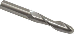 OSG - 1/2" Diam, 2" LOC, 2 Flute Solid Carbide Ball End Mill - Uncoated, Single End, 4" OAL, 1/2" Shank Diam, Spiral Flute - Apex Tool & Supply