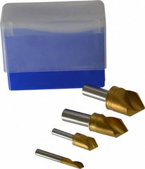 M.A. Ford - 4 Piece, 1/4 to 1" Head Diam, 82° Included Angle, Single End Countersink Set - Apex Tool & Supply
