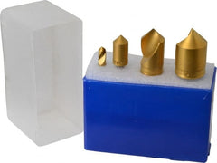 M.A. Ford - 4 Piece, 1/4 to 1" Head Diam, 90° Included Angle, Single End Countersink Set - Apex Tool & Supply
