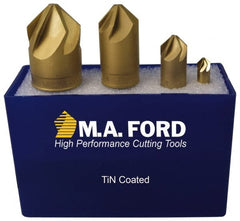 M.A. Ford - 4 Piece, 1/4 to 1" Head Diam, 82° Included Angle, Single End Countersink Set - Apex Tool & Supply