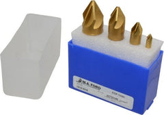 M.A. Ford - 4 Piece, 1/4 to 1" Head Diam, 60° Included Angle, Single End Countersink Set - Apex Tool & Supply