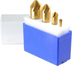 M.A. Ford - 4 Piece, 1/4 to 1" Head Diam, 90° Included Angle, Single End Countersink Set - Apex Tool & Supply