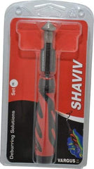 Shaviv - 3 Piece, High Speed Steel Blade, Hand Deburring Tool Set - FR Blade Holder, For Hole Edge - Apex Tool & Supply