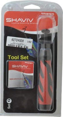 Shaviv - 4 Piece, High Speed Steel Blade, Hand Deburring Tool Set - G Blade Holder, For Slot/Keyway - Apex Tool & Supply