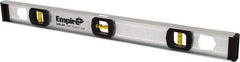 Empire Level - 24" Long 3 Vial I-Beam Level - Aluminum, Silver, 1 Level & 2 Plumb Vials - Apex Tool & Supply