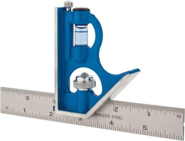 Empire Level - 2 Piece, 6" Combination Square Set - 1/64 & 1/32" (English) Graduation, Stainless Steel Blade, - Apex Tool & Supply