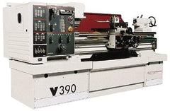 Clausing - 15-3/4" Swing, 50" Between Centers, 208/230/460 Volt, Triple Phase Engine Lathe - 4MT Taper, 10 hp, 14 to 2,500 RPM, 2-1/8" Bore Diam, 53" Deep x 65" High x 107" Long - Apex Tool & Supply