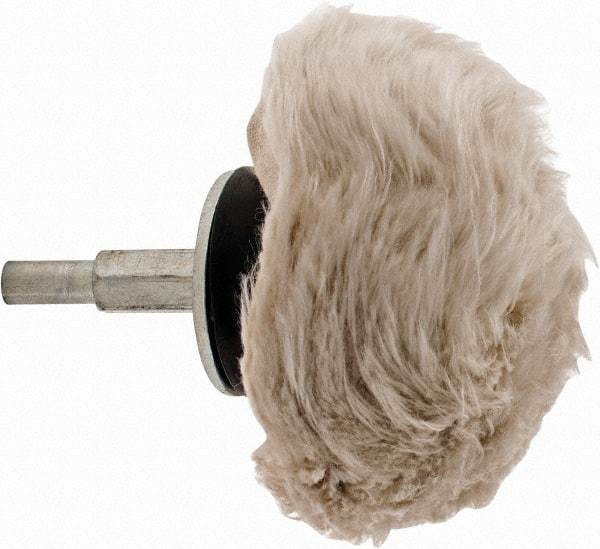 Dico - 3" Diam, 1/4" Shank Diam, Mushroom Shaped Mounted Bob - Medium Density, 2-1/2" Head Length, Wool Felt - Apex Tool & Supply