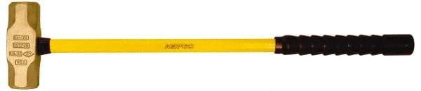 Ampco - 18 Lb Aluminum Bronze Nonsparking Sledge Hammer - 33" OAL, Fiberglass Handle - Apex Tool & Supply
