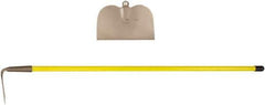Ampco - 5-7/8" High x 10" Wide Square Aluminum Bronze Hoe - 55" Long Fiberglass Straight Handle, No Step - Apex Tool & Supply