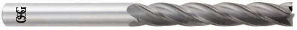 OSG - 1/4", 1-1/2" LOC, 1/4" Shank Diam, 6" OAL, 4 Flute, Solid Carbide Square End Mill - Single End, Uncoated, Spiral Flute, 30° Helix, Centercutting, Right Hand Cut, Right Hand Flute, Series 484 - Apex Tool & Supply